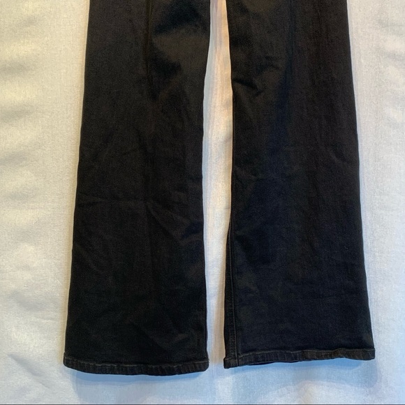 Vanilla Star Hilary Wide leg distressed Black Jeans Size 1 High Rise Flared - Picture 8 of 11